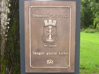Skoger gamle kirke var ett av åtte utvalgte 200-årssteder i forbindelse med Drammens byjubileum i 2011. Foto: Stig Rune Pedersen