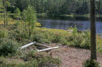 Lengst sør i Siggerudmarka, nær grensen til Enebakk, ligger idylliske Skrivertjern. Foto: Leif-Harald Ruud (2021)