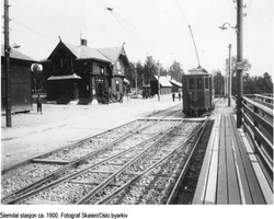 Slemdal stasjon 1900. Fotograf Skøien/Oslo byarkiv/Byantikvarens verneplan