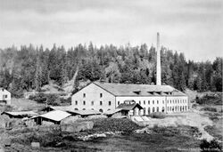 Teglverket fra 1892. Foto: Cementfabrikkens jubileumstidskrift 1942, s. 141