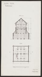 Snitt- og plantegning av støpulen. Foto: Riksantikvaren