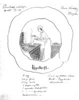 Oppskrift på smultringar (eigentleg hjortetakk) frå 1937, henta frå Anna Nordskog frå Morgedal si private kokebok.