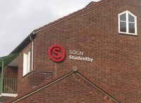 Sogn studentby, fasade, endevegg, sett fra Sognsveien. Foto: Stig Rune Pedersen