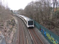 Sognsvannbanen ved Frøen, retning Majorstua. Foto: Stig Rune Pedersen