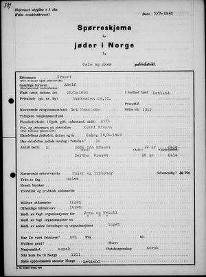 Spørreskjema for jøder i Norge - Adolf Kraast.JPG