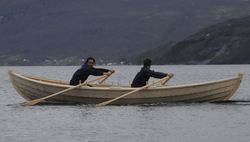 Prøveroing Hellarbogen, Gratangen. Foto: Christiaan Van Gaal (2008).