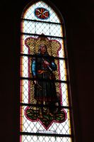 Glassmaleri av St. Hallvard.