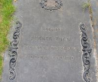 Gravminnet til Stener Thon (1873-1838), direktør for jernverket 1919-1938. Foto: Stig Rune Pedersen