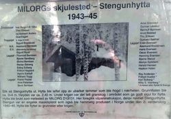 Orienteringsskilt ved Stengunhytta nær Tangerud.