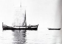 Storbåt kring 1900. Foto: Margit Kielland