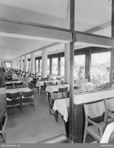 Restaurant Kabas lokaler inne mot dagens Olav Vs gate. Foto: Leif Ørnelund/Oslo Museum (1965).