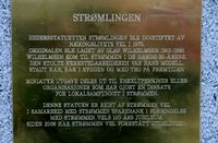 Skilt for statuen Strømlingen.