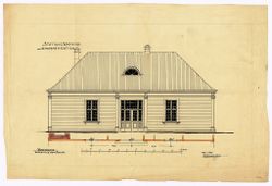 Strømmen stasjon gatefasade. Arkitekt Finn Knudsen 1901.