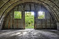 Kruttmagasinet ved Sundås batteri sett fra innsiden