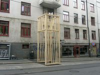 «Sykkelportal», en av fire kunstinstallasjoner som ble satt opp i Thereses gate i 2014. Foto: Stig Rune Pedersen