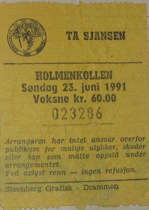 Ta Sjansen billett Holmenkollen 1991.jpg