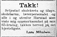 194. Takkeannonse II i Harstad Tidende 22. november 1939.jpg