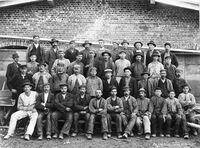 Teglverksarbeidere. Foto: P.P. Henderberg/Røyken historielag