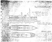 Ei teikning som syner korleis D/S «Fyresdølen» var bygd