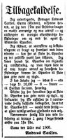 394. Tilbakekallelse fra Andreas Carlsen i Harstad Tidende 29. 5.1905.JPG