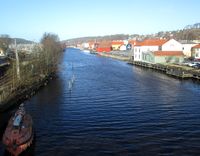 Motiv fra elva Tista gjennom Halden. Foto: Stig Rune Pedersen
