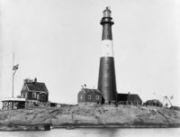 Lille Færder fyrstasjon fotografert mellom 1880 og 1910. Foto: Marthinius Skøien