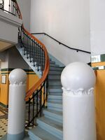 Trappeløp inne i turbinhallen ved Vemork kraftverk. Foto: Stig Rune Pedersen (2021)