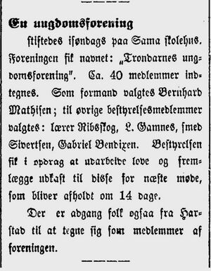 Trondarnes ungdomsforening i HT 4. mai 1905.jpg