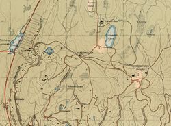 Kart over Frognerseteren og Tryvannsbanen Foto: Oslo byarkiv (1938).