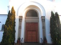Inngangspartiet ved Ullern kirke. Foto: Stig Rune Pedersen