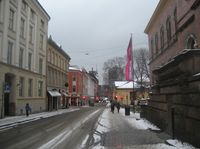Motiv fra Universitetsgata i Oslo, med Nasjonalgalleriet til høyre. Foto: Stig Rune Pedersen