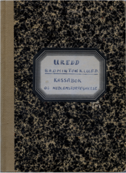 Uredd badmintonklubb medlemsregister 1953. Forside.