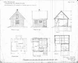 Uthus på Øy, Seljaas, Gaukaas og Sandaa stasjoner. Arkitekt Ivar Næss.
