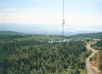 Utsikt fra publikumsgalleriet i Tryvannstårnet i 1999. Foto: Stig Rune Pedersen