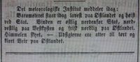 Værmelding i Aftenposten 23. august 1869. Foto: Stig Rune Pedersen