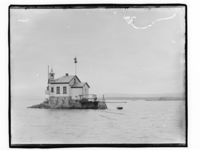 Dyna fyr fotografert mellom 1880 og 1910. Foto: Marthinius Skøien
