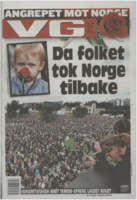 Faksimile av VGs forside 26. juli 2011.