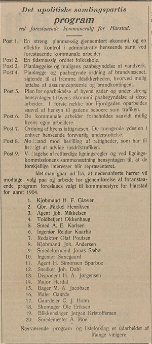 Valglisteforslag til første kommunestyrevalg i Harstad i Haalogaland 28.10.1903.jpg