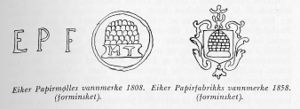 Vannmerker fra Ekers Papirmølle (Eikerminne 1963, s27).jpg
