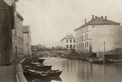 Brua omkring 1865 Foto: Ole Tobias Olsen