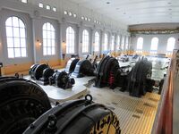 Turbinhallen (maskinhallen) ved Vemork kraftverk. Foto: Stig Rune Pedersen (2021)