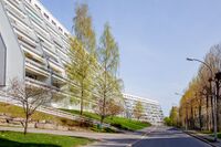 Terrasseblokker på Vestli lengst nordøst i Groruddalen, oppført tidlig i 1970-årene. Foto: Leif-Harald Ruud (2014).