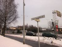 Viggo Hansteens vei, mellom Smestadkrysset og Slemdalsveien. Foto: Stig Rune Pedersen (2013)