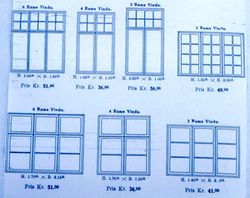 Noen av Strømmen Trævarefabriks vindustyper, også her var tilbudet stort.