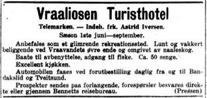 Vraaliosen Turisthotel, Aftenposten 1919.06.13.JPG